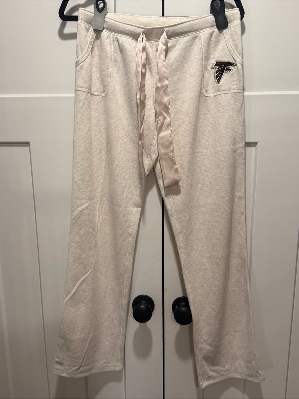 Women’s Cream Lounge Pants with Drawstring Waist Atlanta Falcons NFL Size Small